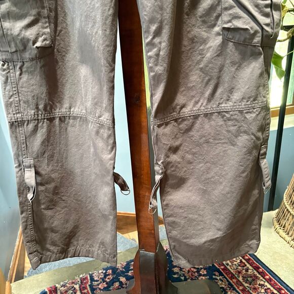 Women's Lightweight 100% Cotton Gray Cargo Pants size L - Picture 4 of 8